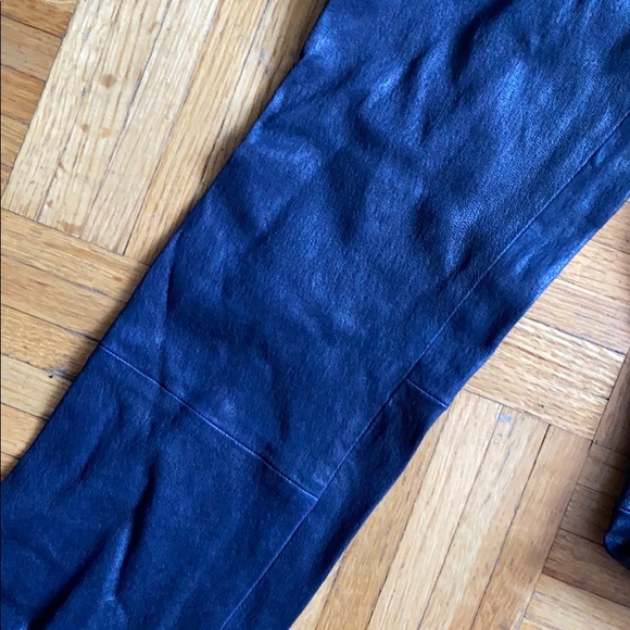 NWT J.Crew Navy Blue Leather Leggings Size 4 - Picture 2 of 6